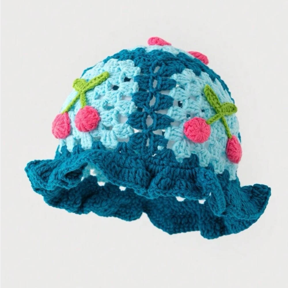 - Handmade crochet bucket hat, stretchy, comfy, warm